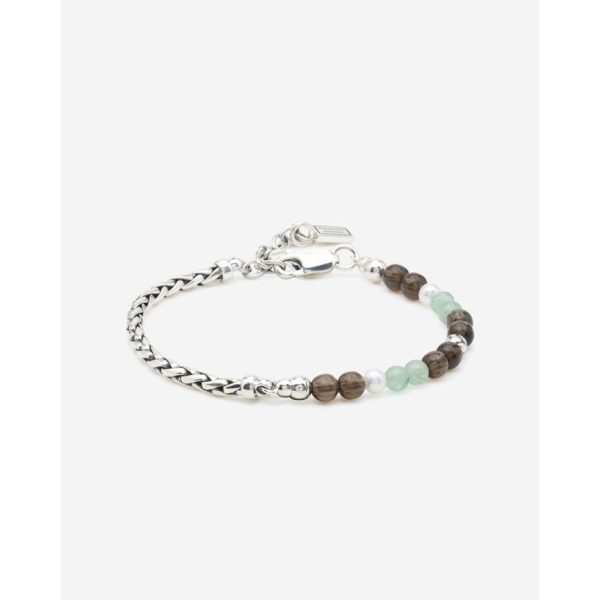 Buddha to Buddha Spirit Bead Stacking Armband Aventurine Smokey Quartz Zilver