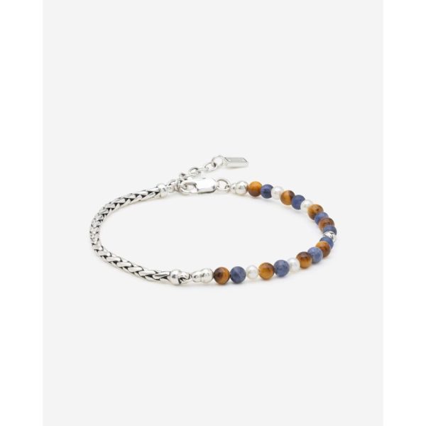 Buddha to Buddha Spirit Bead Stacking Armband Tiger Eye Sodalite Zilver