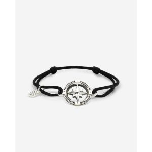 Buddha to Buddha Barbara Mini Kompas Koord Armband Zilver