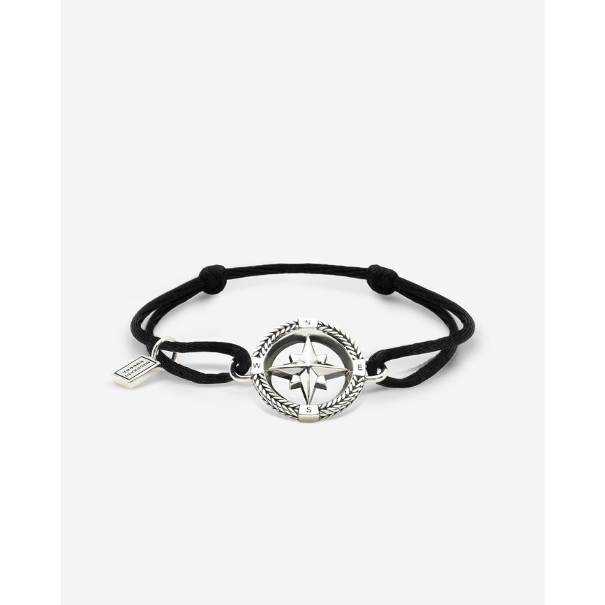 Buddha to Buddha Barbara Mini Kompas Koord Armband Zilver