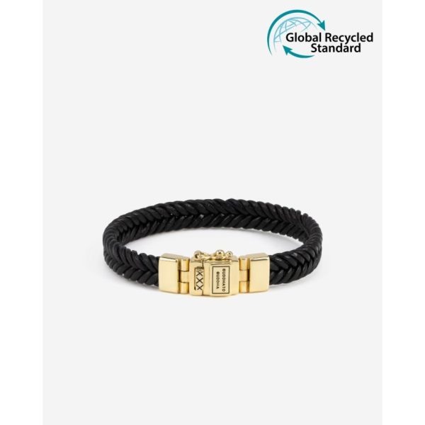 Buddha to Buddha Barbara Leather Black Gold Vermeil