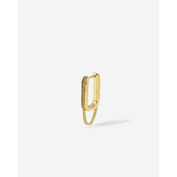 Buddha to Buddha Essential Hoop Chainlink Gold Vermeil Single Piece