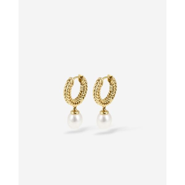 Buddha to Buddha Barbara Hoops Pearl Gold Vermeil
