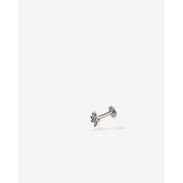 Buddha to Buddha Endless Knot Stud Flatback Silver Single Piece