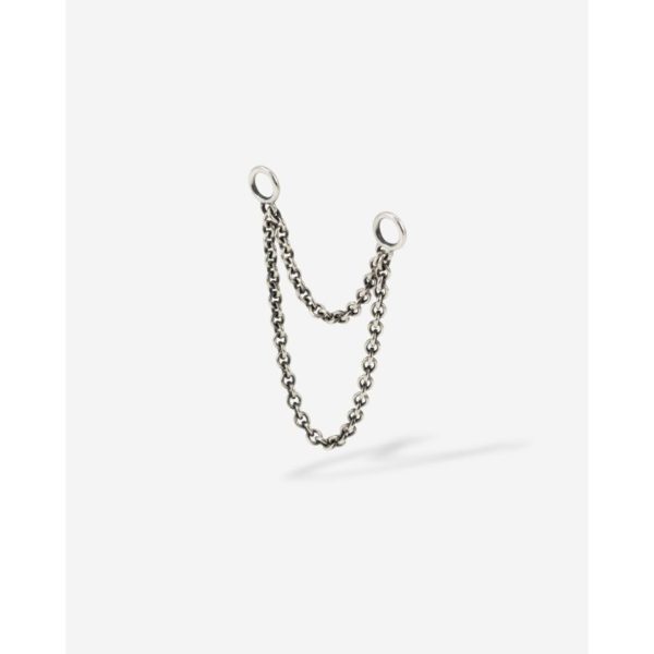Buddha to Buddha Double Chain Earring Connector Silver Single Piece