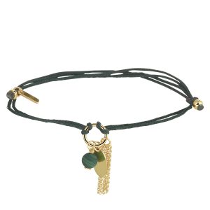 JeBow Jewels Armband Katoen Malachiet