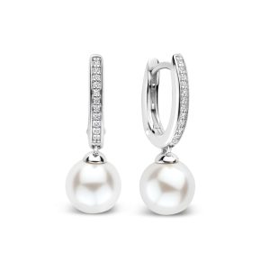 Ti Sento - Milano Oorsieraden 78092PWZirkonia Parel Hoops Zilver