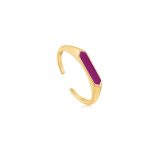Ania Haie Berry Enamel Bar Gold Adjustable Ring One-Size