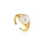 Ania Haie Eclipse Emblem Gold Adjustable Ring One-Size