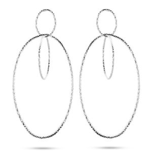 Casa Jewelry Oorhangers Rosy Zilver