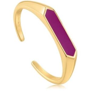 Ania Haie Berry Enamel Bar Gold Adjustable Ring One-Size