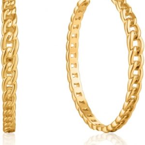 Ania Haie Curb Chain Hoop Earrings Goldplated