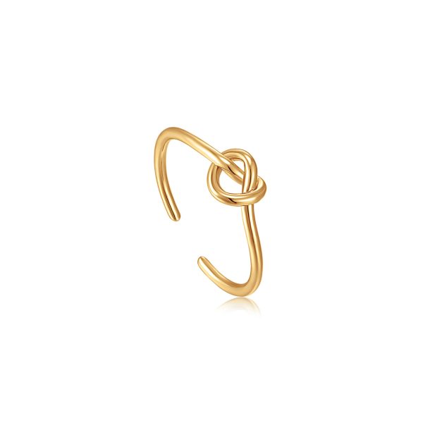 Ania Haie Knot Adjustable Ring Goldplated One-Size
