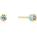 Ania Haie Powder Blue Enamel Gold Stud Earrings