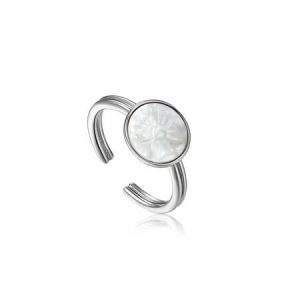 Ania Haie Sunbeam Emblem Silver Adjustable Ring One-Size