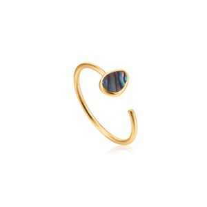 Ania Haie Tidal Abalone Adjustable Ring One-Size