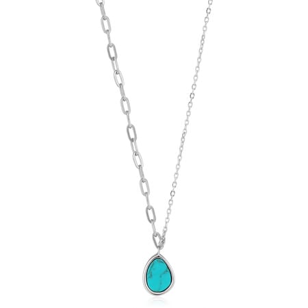 Ania Haie Tidal Turquoise Mixed Link Necklace 40-45 cm
