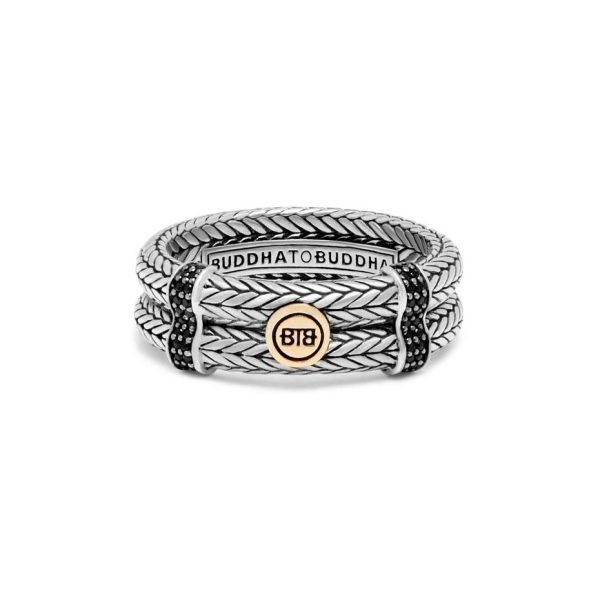 Buddha to Buddha Ellen Double Limited Ring Zilver Goud 14kt