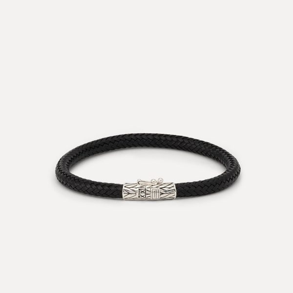 Buddha to Buddha Ellen Leather Bracelet Black