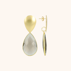 LOTT GIOIELLI - Frosty Grijze Oorbellen Framed Drop L