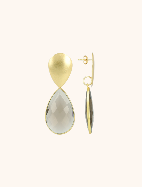 LOTT GIOIELLI - Frosty Grijze Oorbellen Framed Drop L