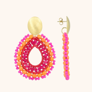 LOTT GIOIELLI - Oranje Fuchsia Oorbellen Vos Druppel L
