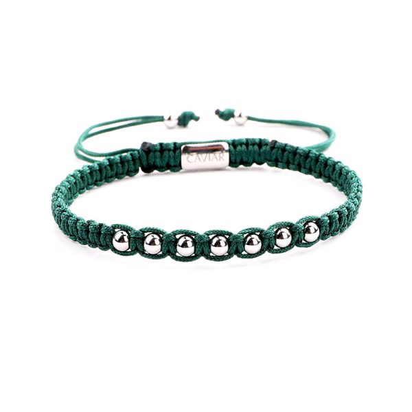 Caviar Collection armband Alpha Army Green x White Gold