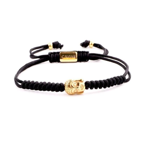 Caviar Collection armband Buddha Black x White Gold