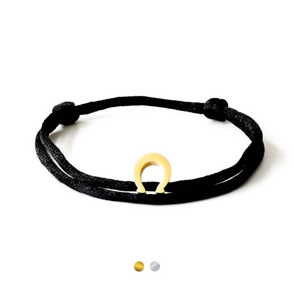 Caviar Collection armband Neon Black x Horseshoe Gold