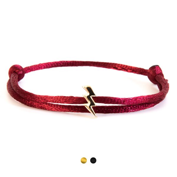 Caviar Collection armband Neon Bordeaux Red x Lightning Gold