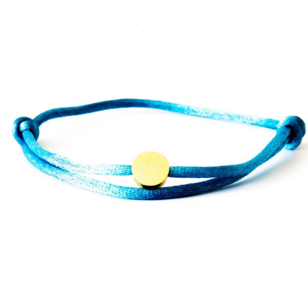 Caviar Collection armband Neon Light Blue x Circle Gold
