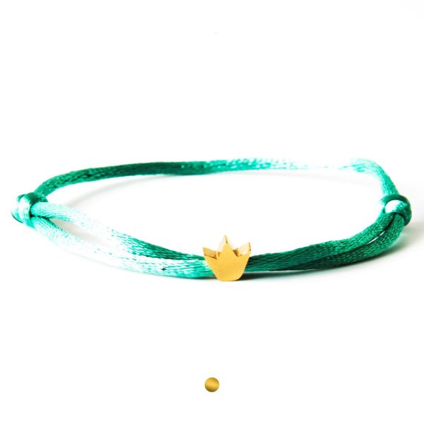 Caviar Collection armband Neon Mint Green x Crown Gold