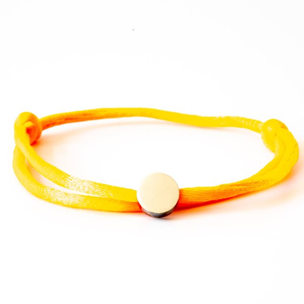 Caviar Collection armband Neon Orange x Circle White Gold