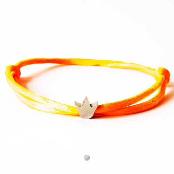 Caviar Collection armband Neon Orange x Crown White Gold