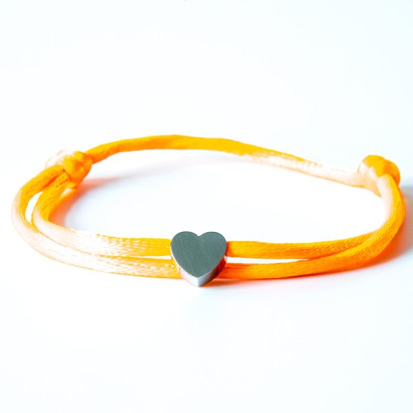 Caviar Collection armband Neon Orange x Heart White Gold