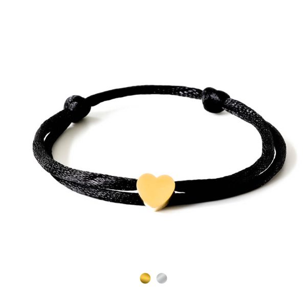 Caviar Collection armband Neon black x Heart Gold