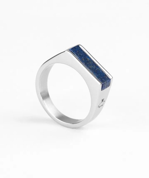 Pig & Hen Signet Ring 7mm Lapis-Lazuli | Silver