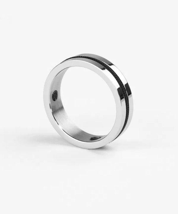 Pig & Hen Navarch 6mm Ring Black|Silver