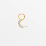 Moon Huggie Charm with Diamonds
