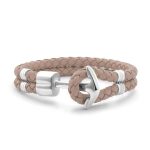 Hooked Armband Butterum Braided Leather Zilver