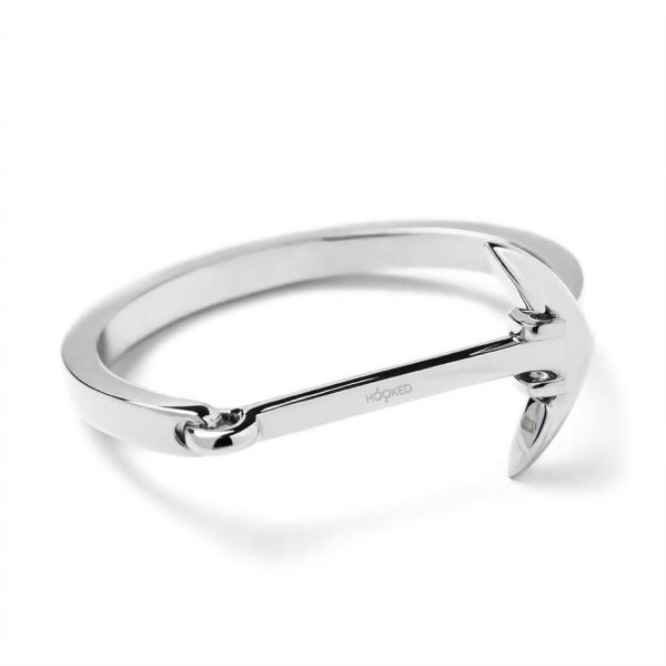 Hooked Armband Silver Anchor Cuff