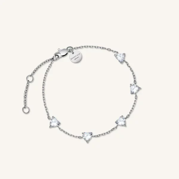 Rosefield Row Hearts Bracelet Silver