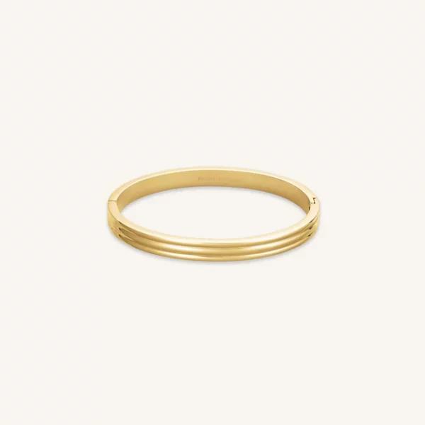 Rosefield Striped Bangle Gold
