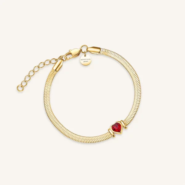 Rosefield Snake Hearts Bracelet Ruby