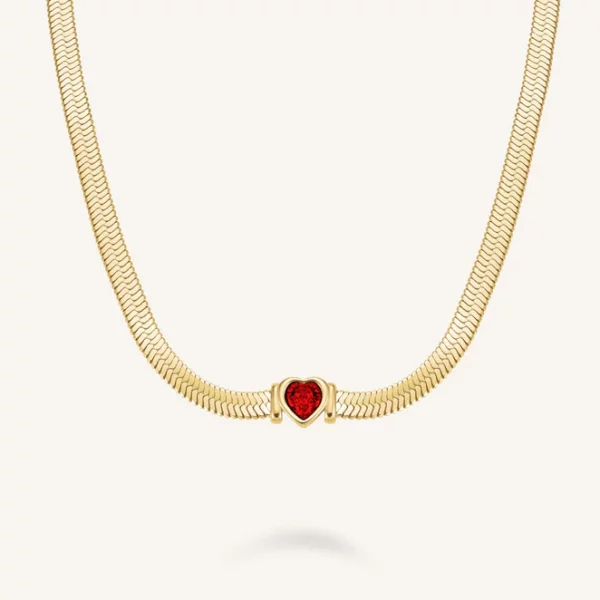Rosefield Snake Heart Choker Ruby