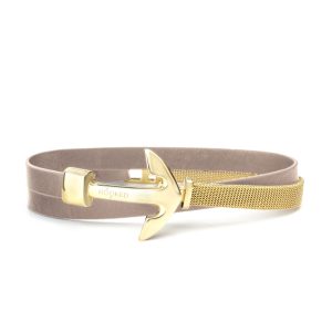 Hooked Armband Butterum Leather Mesh Combo Goud