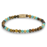 Rebel & Rose Armband Mix Tiger Turquoise - Yellowgold ionplated