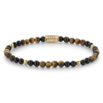 Rebel & Rose Armband Mix Tiger Black - Yellowgold ionplated