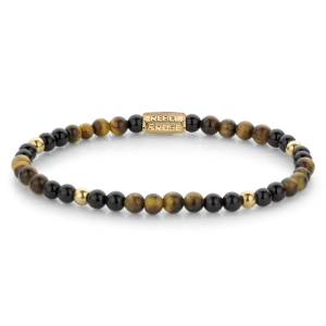 Rebel & Rose Armband Mix Tiger Black - Yellowgold ionplated