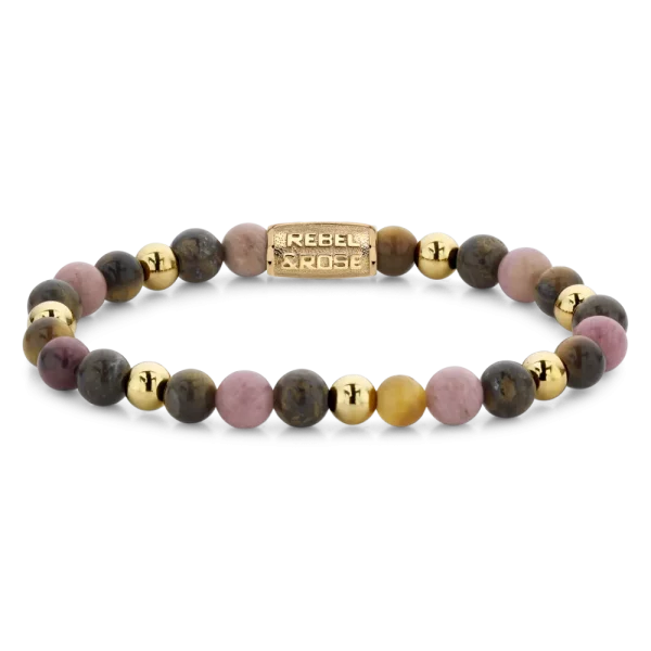Rebel & Rose Armband Winter Glow - Yellowgold ionplated 6mm